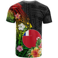 Wallis and Futuna Victory Day T Shirt Tribal Polynesian Tattoo and Hibiscus Flower LT03 - Polynesian Pride