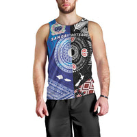 Samoa and Aotearoa Together Men Tank Top Tatau Art Tattoos-Taniko and Maori with Fern