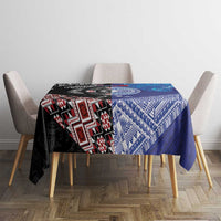 Samoa and Aotearoa Together Tablecloth Tatau Art Tattoos-Taniko and Maori with Fern