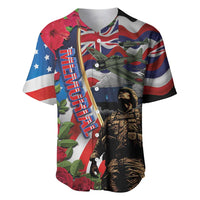 Hawaii and United States Memorial Day Baseball Jersey Honor and Remember The Fallen
