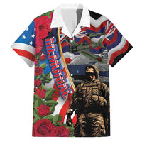 Hawaii and United States Memorial Day Family Matching Long Sleeve Bodycon Dress and Hawaiian Shirt Honor and Remember The Fallen