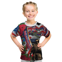 Hawaii and United States Memorial Day Kid T Shirt Honor and Remember The Fallen