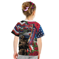 Hawaii and United States Memorial Day Kid T Shirt Honor and Remember The Fallen