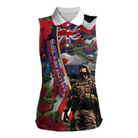 Hawaii and United States Memorial Day Women Sleeveless Polo Shirt Honor and Remember The Fallen