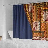 Samoa Siapo Motif Half Style Shower Curtain Colorful Version