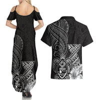 Guam Latte Stone Chamorro Culture Couples Matching Summer Maxi Dress and Hawaiian Shirt Tapa Pattern LT03 - Polynesian Pride