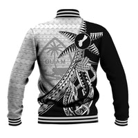 Guam Fish Hook and Palm Tree Baseball Jacket Polynesian Pattern Half Style