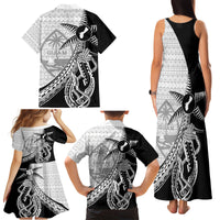 Guam Fish Hook and Palm Tree Family Matching Tank Maxi Dress and Hawaiian Shirt Polynesian Pattern Half Style