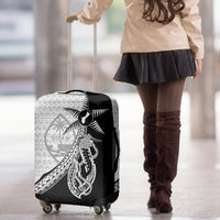Guam Fish Hook and Palm Tree Luggage Cover Polynesian Pattern Half Style