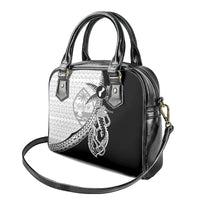 Guam Fish Hook and Palm Tree Shoulder Handbag Polynesian Pattern Half Style