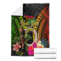 Vanuatu Independence Day Blanket Boars Tusk and Melanesian Warrior Indipendens Dei