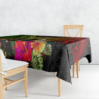 Vanuatu Independence Day Tablecloth Boars Tusk and Melanesian Warrior Indipendens Dei