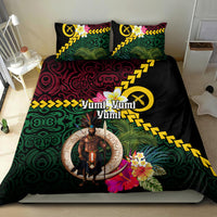 Vanuatu Indipendens Dei Bedding Set Boars Tusk and Melanesian Warrior Hibiscus