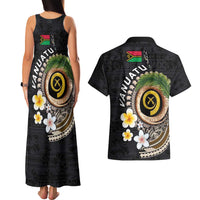 Vanuatu Independence Day Couples Matching Tank Maxi Dress and Hawaiian Shirt Melanesian Tribal Pig Tusk with Tropical Plants