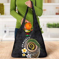 Vanuatu Independence Day Grocery Bag Melanesian Tribal Pig Tusk with Tropical Plants