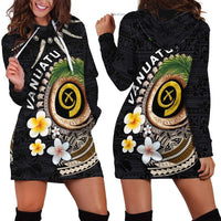 Vanuatu Independence Day Hoodie Dress Melanesian Tribal Pig Tusk with Tropical Plants