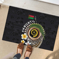 Vanuatu Independence Day Rubber Doormat Melanesian Tribal Pig Tusk with Tropical Plants