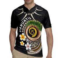 Vanuatu Independence Day Rugby Jersey Melanesian Tribal Pig Tusk with Tropical Plants