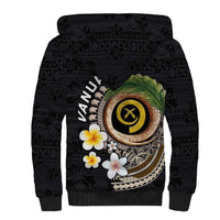 Vanuatu Independence Day Sherpa Hoodie Melanesian Tribal Pig Tusk with Tropical Plants