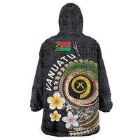 Vanuatu Independence Day Wearable Blanket Hoodie Melanesian Tribal Pig Tusk with Tropical Plants
