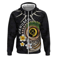 Vanuatu Independence Day Zip Hoodie Melanesian Tribal Pig Tusk with Tropical Plants