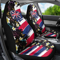Hawaiian Flag Day Car Seat Cover Tropical Flowers and Leaves
