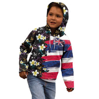 Hawaiian Flag Day Kid Hoodie Tropical Flowers and Leaves