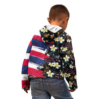 Hawaiian Flag Day Kid Hoodie Tropical Flowers and Leaves