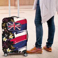 Hawaiian Flag Day Luggage Cover Tropical Flowers and Leaves
