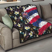 Hawaiian Flag Day Quilt Tropical Flowers and Leaves