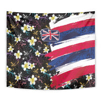 Hawaiian Flag Day Tapestry Tropical Flowers and Leaves