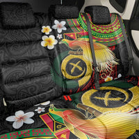 Vanuatu and Papua New Guinea Together Back Car Seat Cover Bird-of-paradise and Pig Tusk Melanesian Pattern