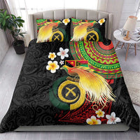 Vanuatu and Papua New Guinea Together Bedding Set Bird-of-paradise and Pig Tusk Melanesian Pattern
