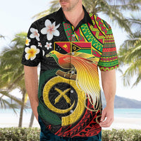 Vanuatu and Papua New Guinea Together Hawaiian Shirt Bird-of-paradise and Pig Tusk Melanesian Pattern