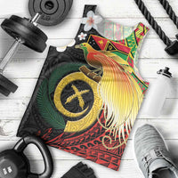 Vanuatu and Papua New Guinea Together Men Tank Top Bird-of-paradise and Pig Tusk Melanesian Pattern