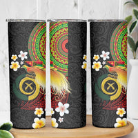 Vanuatu and Papua New Guinea Together Skinny Tumbler Bird-of-paradise and Pig Tusk Melanesian Pattern