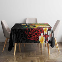 Vanuatu and Papua New Guinea Together Tablecloth Bird-of-paradise and Pig Tusk Melanesian Pattern