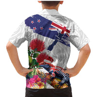 New Zealand Christmas Family Matching Mermaid Dress and Hawaiian Shirt Meri Kirihimete-Tuatara and Pohutukawa White Color