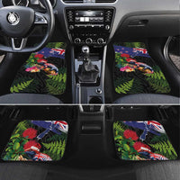 New Zealand Christmas Car Mats Meri Kirihimete-Tuatara and Pohutukawa Black Color