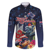 Australia and New Zealand Family Matching Mermaid Dress and Hawaiian Shirt Merry Christmas-Tuatara and Koala with Plants Xmas Style