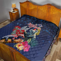 Australia and New Zealand Quilt Merry Christmas-Tuatara and Koala with Plants Xmas Style