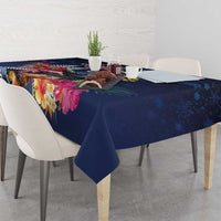 Australia and New Zealand Tablecloth Merry Christmas-Tuatara and Koala with Plants Xmas Style