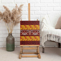 Samoa Siapo and Tapa Canvas Wall Art Pacific Tribal Pattern with Hibiscus Striped Style LT03 - Polynesian Pride