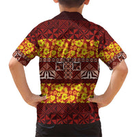 Samoa Siapo and Tapa Family Matching Short Sleeve Bodycon Dress and Hawaiian Shirt Pacific Tribal Pattern with Hibiscus Striped Style