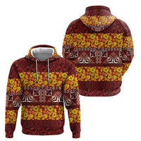 Samoa Siapo and Tapa Hoodie Pacific Tribal Pattern with Hibiscus Striped Style LT03 - Polynesian Pride