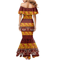 Samoa Siapo and Tapa Mermaid Dress Pacific Tribal Pattern with Hibiscus Striped Style LT03 - Polynesian Pride