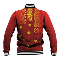 Samoa Tapa Pacific Tribal Pattern Baseball Jacket Hibiscus and Plumeria LT03 - Polynesian Pride