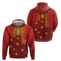 Samoa Tapa Pacific Tribal Pattern Hoodie Hibiscus and Plumeria LT03 - Polynesian Pride