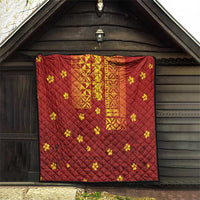 Samoa Tapa Pacific Tribal Pattern Quilt Hibiscus and Plumeria LT03 - Polynesian Pride