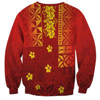 Samoa Tapa Pacific Tribal Pattern Sweatshirt Hibiscus and Plumeria LT03 - Polynesian Pride